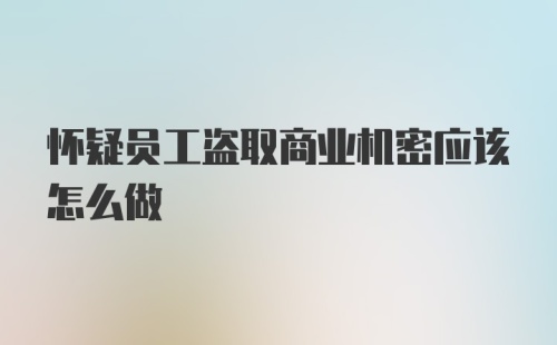 怀疑员工盗取商业机密应该怎么做