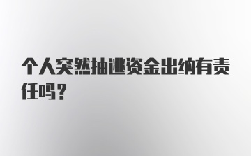 个人突然抽逃资金出纳有责任吗？