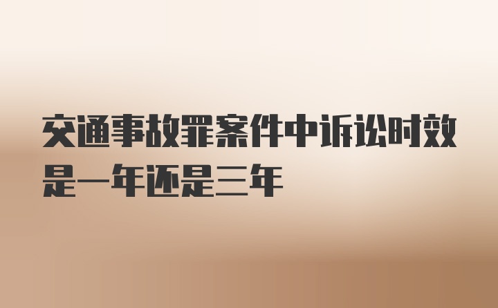 交通事故罪案件中诉讼时效是一年还是三年