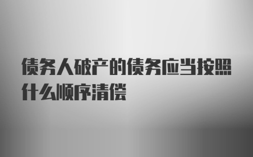 债务人破产的债务应当按照什么顺序清偿