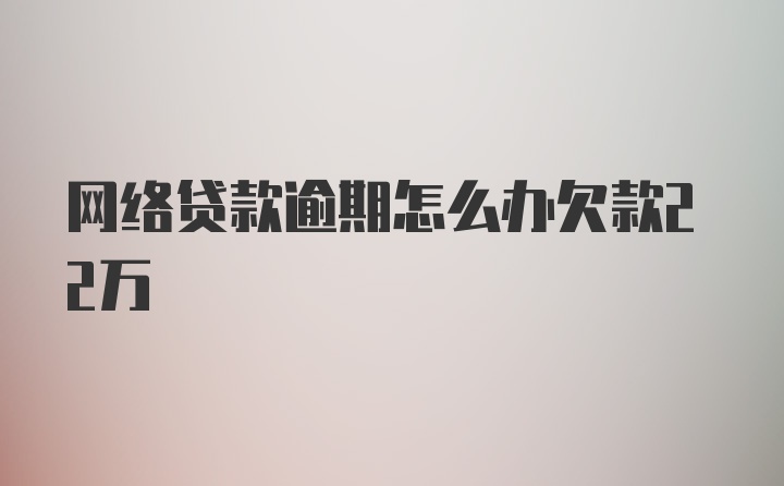 网络贷款逾期怎么办欠款22万