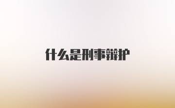 什么是刑事辩护