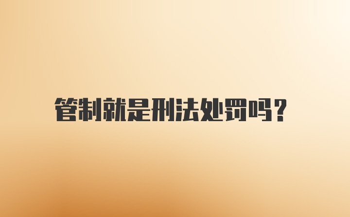 管制就是刑法处罚吗？