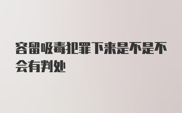 容留吸毒犯罪下来是不是不会有判处