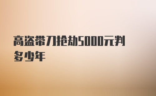 高盗带刀抢劫5000元判多少年