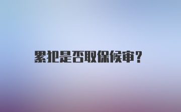 累犯是否取保候审？