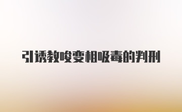 引诱教唆变相吸毒的判刑