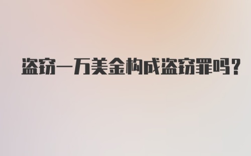 盗窃一万美金构成盗窃罪吗？