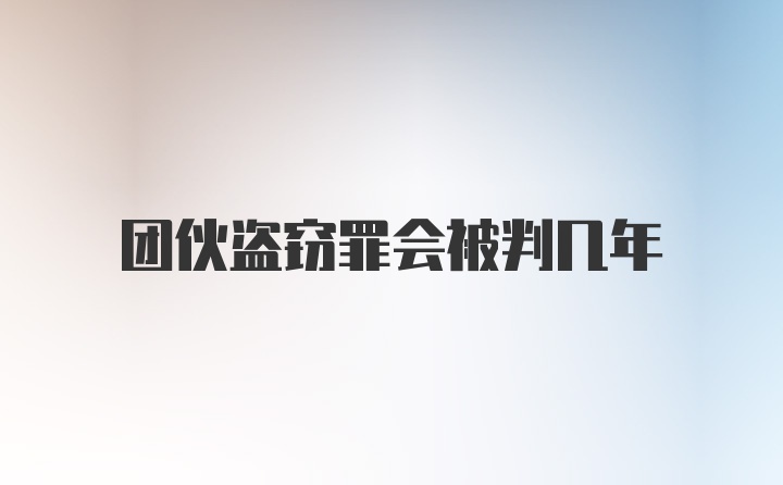 团伙盗窃罪会被判几年