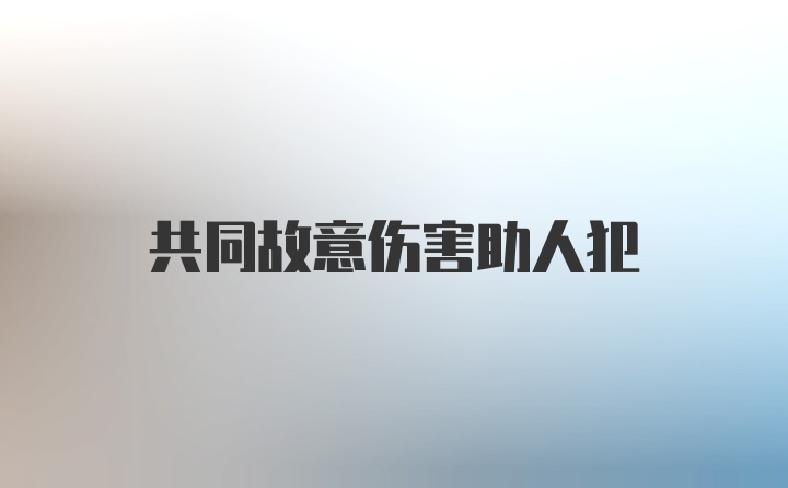 共同故意伤害助人犯