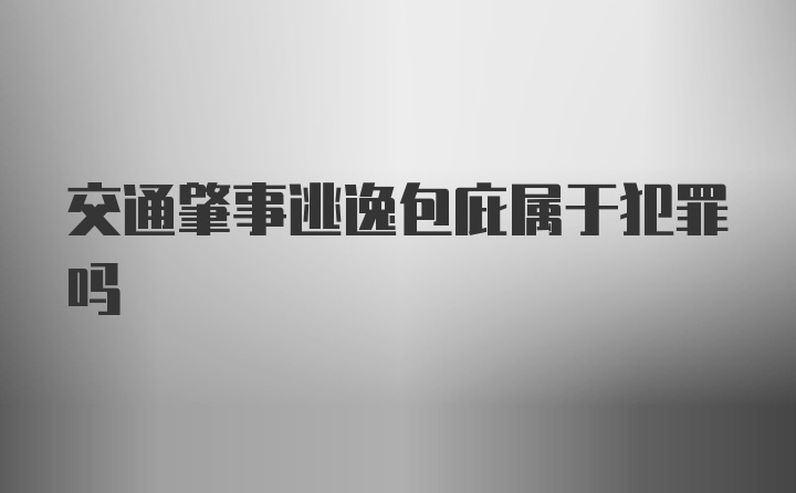 交通肇事逃逸包庇属于犯罪吗