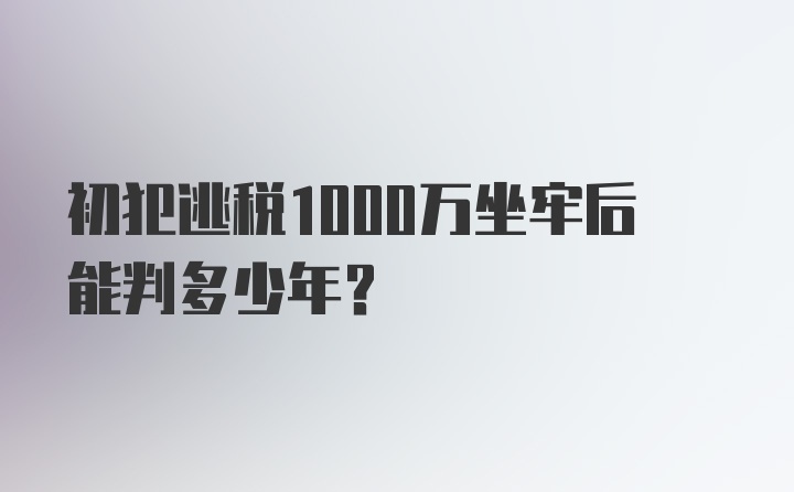 初犯逃税1000万坐牢后能判多少年？