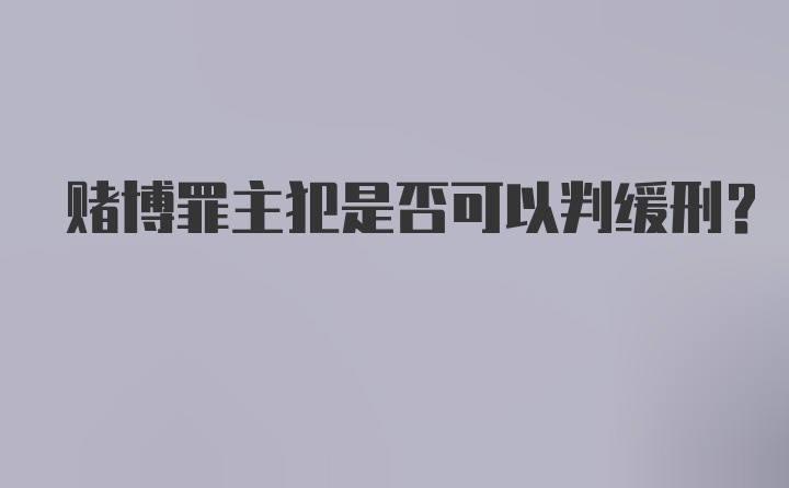 赌博罪主犯是否可以判缓刑？