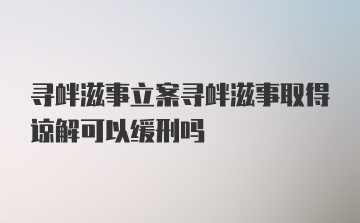 寻衅滋事立案寻衅滋事取得谅解可以缓刑吗