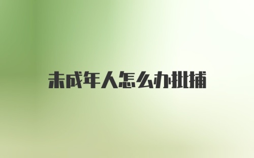 未成年人怎么办批捕