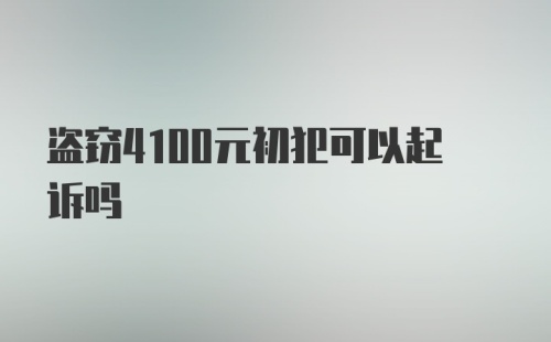 盗窃4100元初犯可以起诉吗