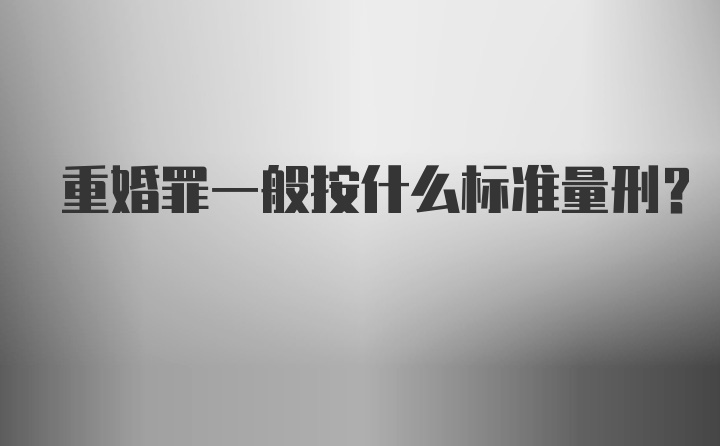 重婚罪一般按什么标准量刑?