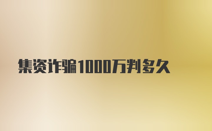 集资诈骗1000万判多久