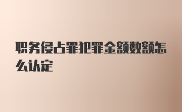 职务侵占罪犯罪金额数额怎么认定