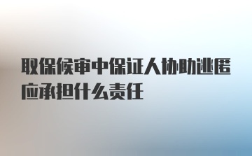 取保候审中保证人协助逃匿应承担什么责任