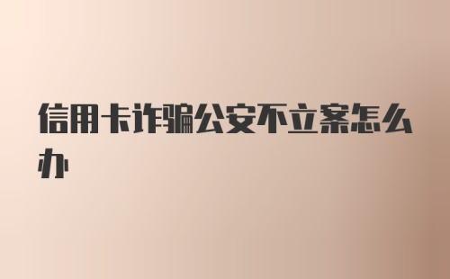 信用卡诈骗公安不立案怎么办