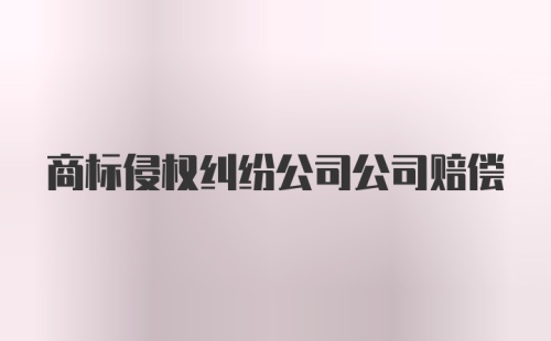 商标侵权纠纷公司公司赔偿