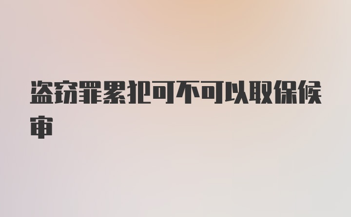 盗窃罪累犯可不可以取保候审