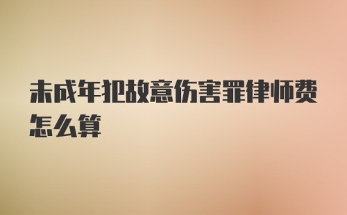 未成年犯故意伤害罪律师费怎么算