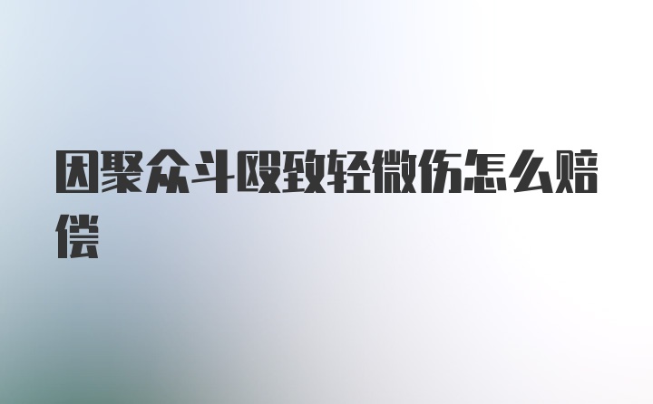 因聚众斗殴致轻微伤怎么赔偿