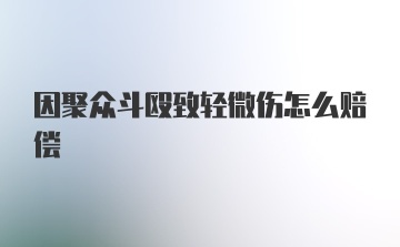 因聚众斗殴致轻微伤怎么赔偿