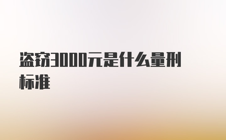 盗窃3000元是什么量刑标准