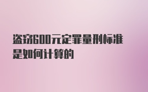 盗窃600元定罪量刑标准是如何计算的