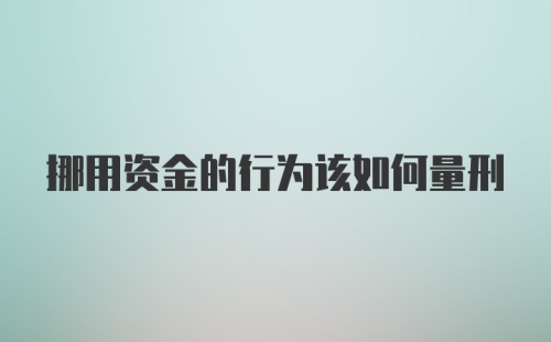 挪用资金的行为该如何量刑