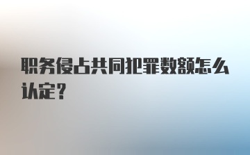 职务侵占共同犯罪数额怎么认定？