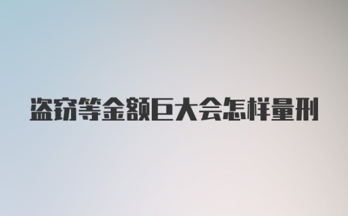 盗窃等金额巨大会怎样量刑