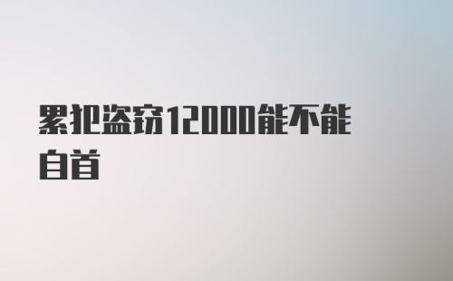 累犯盗窃12000能不能自首