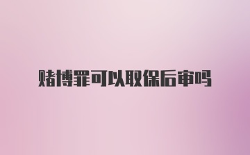 赌博罪可以取保后审吗