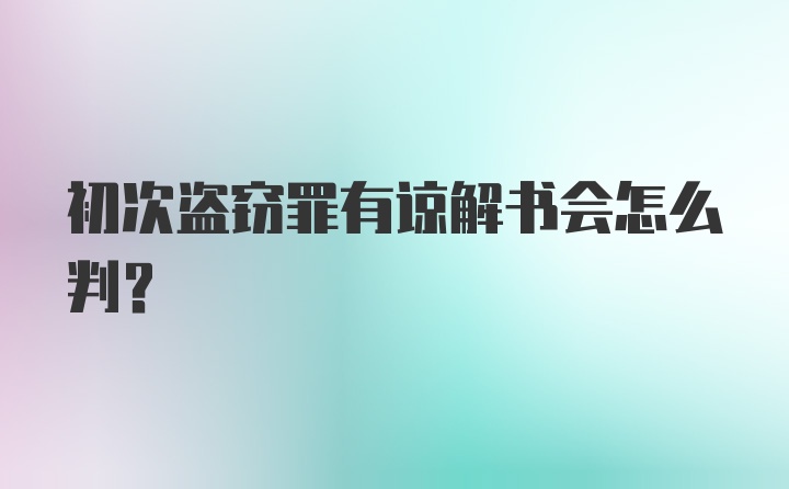 初次盗窃罪有谅解书会怎么判？