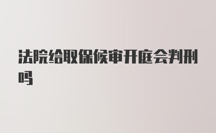 法院给取保候审开庭会判刑吗