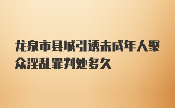 龙泉市县城引诱未成年人聚众淫乱罪判处多久