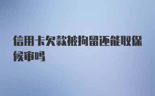 信用卡欠款被拘留还能取保候审吗