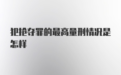 犯抢夺罪的最高量刑情况是怎样