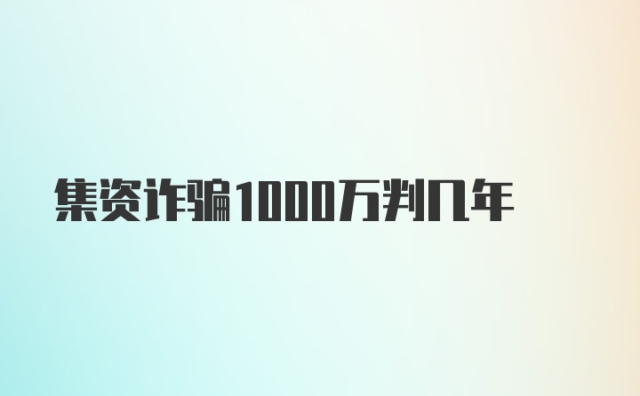 集资诈骗1000万判几年