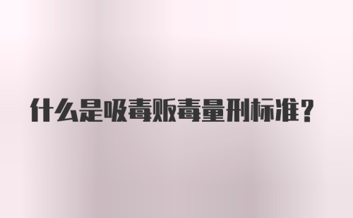 什么是吸毒贩毒量刑标准?