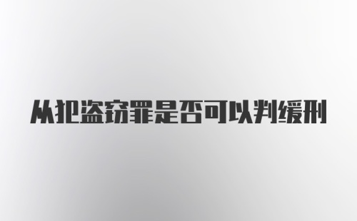 从犯盗窃罪是否可以判缓刑