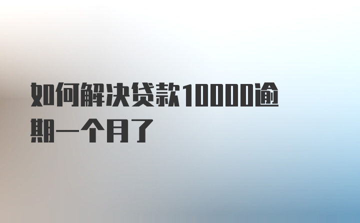 如何解决贷款10000逾期一个月了