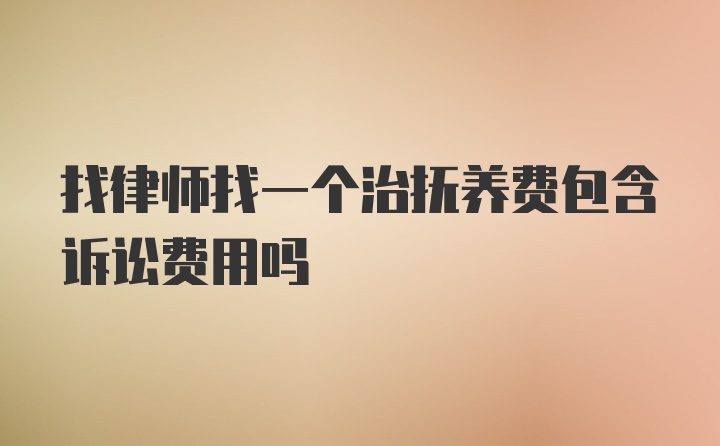 找律师找一个治抚养费包含诉讼费用吗