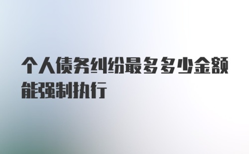 个人债务纠纷最多多少金额能强制执行