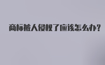 商标被人侵权了应该怎么办？