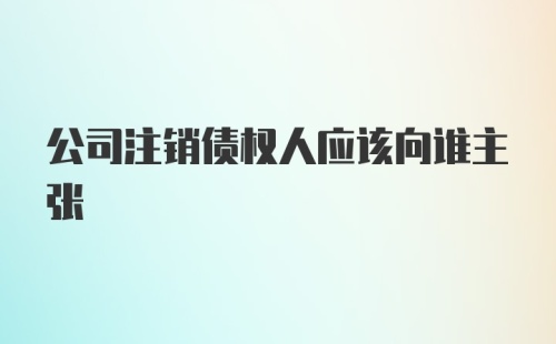 公司注销债权人应该向谁主张